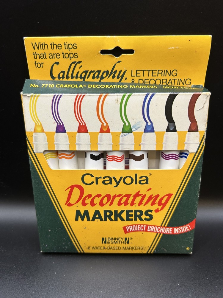 Vintage 1983 Crayola Decorating Markers Set No. 7710 8 Water-Based USA