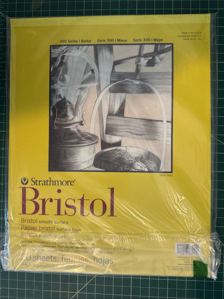 Strathmore 300 Series Bristol Paper Pad, Smooth, 11×14 inches, 20 Sheets