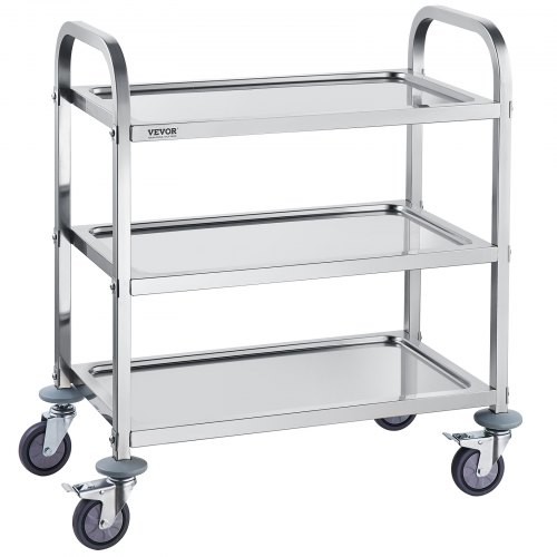 Stainless Steel Cart,3 LayersLab Utility Cart400 lbs Weight Capacity,Medical …