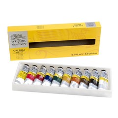 Acrylic Paint Set 60ml 2 Fl Oz Pack of 10 Winsor & Newton Galeria Tube