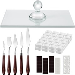 Watercolor Paint Muller 109 Pcs 2.95 Dia Round Handle Clear Nuanchu Glass Slab