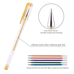 100 PCS Gel Pens Metallic Neon Glitter Pastel High Quality with Fine Points