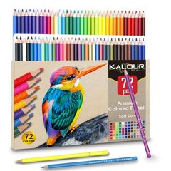 72 Count Colored Pencils for Adult Coloring Books, Soft Core,Ideal for Drawin…
