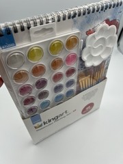 Kingart® Studio Watercolor Pan 36 Colors Sturdy Palette Brushes Watercolor Pad