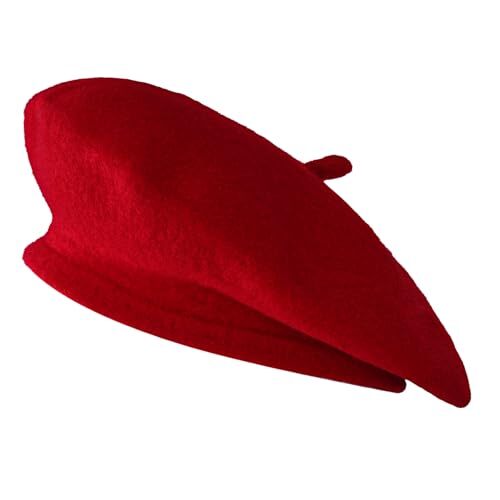 1Pcs French Beret Hats Solid Classic Wool Beret Beanie Hats for Women Teens