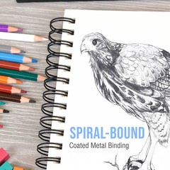5.5″ x 8.5″ Hardbound Sketch Book, 70 Pound (110gsm), Book of 80-Sheets (2 Pads)