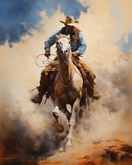 5D Diamond Art Painting Kits West Cowboy Riding Horse 16×20 inches, Clear