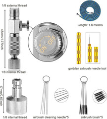 16 Pcs Airbrush Adapter Set Includes 12 Pcs Airbrush Adapter Kit Fitting Quick R