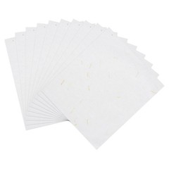 10Pcs A4 Mulberry Paper Sheets for Calligraphy, Yellow Flowers 8.3″ x 11.7″