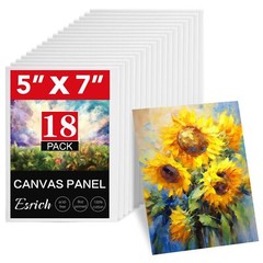 18 Pack 5×7 Inch Mini Canvas Boards for Oil Painting Watercolor Acrylic Paint