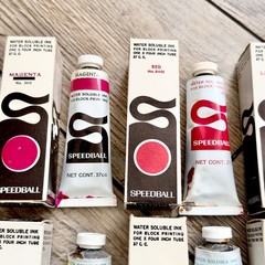 Vintage Speedball 37cc Water Soluble Block Print Ink Lot Of 15 Tubes