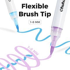 Acrylic Paint Markers Brush Tip Top Pump 36 Colors Paint Pens Excellent Coverage