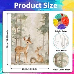 3 Pack Paint by Numbers Kit for Adults, Framed Paint by Number Animals, Fox and