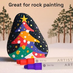 24 Acrylic Paint Markers for Rock, Fabric, Wood, Glass, Craft, Decoration – D…