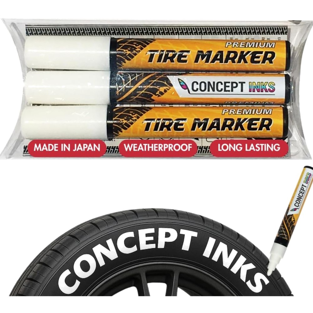 Tire Marker Pens, White Waterproof Paint Markers For Car Tire Lettering, Made…