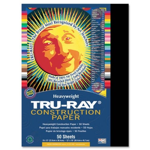 Tru-ray Construction Paper – 12″ X 9″ – Black (PAC103029)
