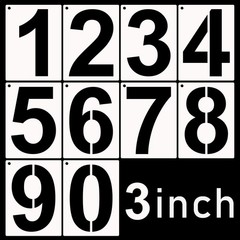 DXCYZ 3 Inch Tall Number Stencils Kit 0-9 Address Number Stencil, 10PCS Reusa…