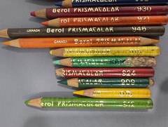 Vintage 1980 Berol PRISMACOLOR Set of 24 Used Color Pencils Made in Canada