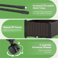 5 FT Self-Watering Vertical Raised Garden Bed with Trellis & Lockable Wheels
