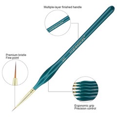 Transon Detail Thin Paint Brush Set 6pcs for Model Minature 6 PCS, Green