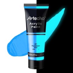 Glow in the Dark Paint, Neon Blue Paint (120ml / 4.05oz) Tubes, Art Craft