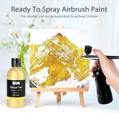 Fast-Drying 8.45 oz Metallic Gold Acrylic Airbrush Paint for Creative Projects