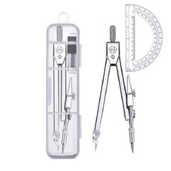 Protractor and Compass Set, Protractor, Silver