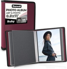 Dunwell Art Portfolio 8.5×11 Folder (Ruby), Black w/ BLK Paper, Ruby