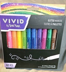 Vivid by Brea Reese GLITTER MARKERS 12 Pack, Sparkle & Shine Ink NEW In Box
