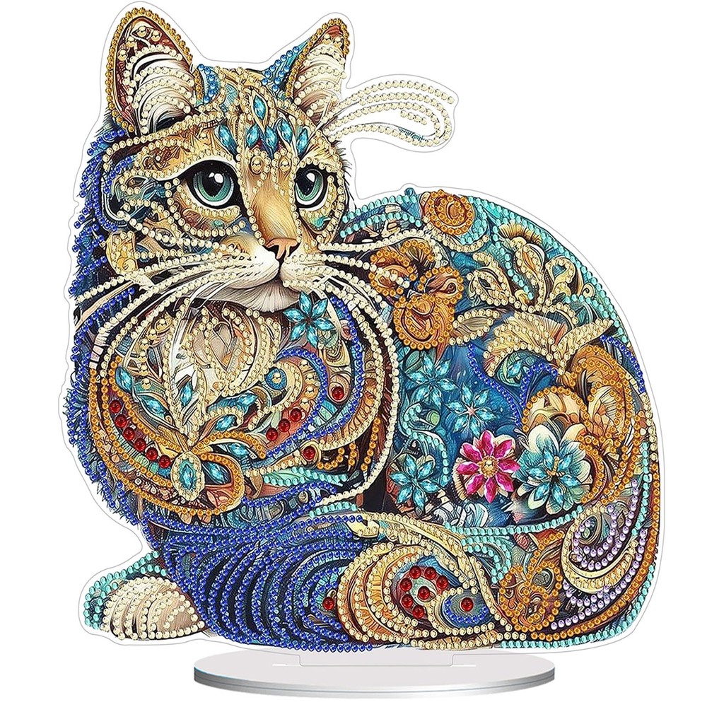 Cat Diamond Painting Kit 5D DIY Animal Art Craft for Beginners
