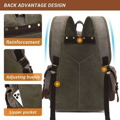 HuaChen Vintage Leather Backpack: Spacious Durable Canvas Rucksack for Men & …