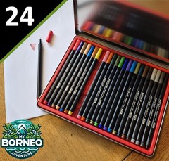 Fineliner Pens 24 48 72 Pack Sets | Water Based 0.4mm Fine Tip Metal Gift Box