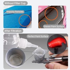 2PCS Airbrush Paint Filter Cup with Nozzle Cleaning Needle Solvent Resistant
