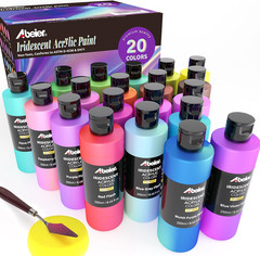Iridescent Acrylic Paint, Set of 20 Chameleon Colors, 8.45 Oz/250Ml