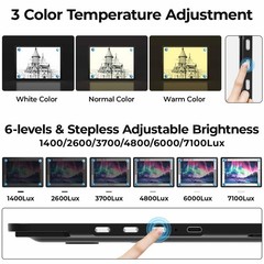 Rechargeable A4 LED Light Pad with Stand – 7100Lux Bright Tracing & Sketching Bo
