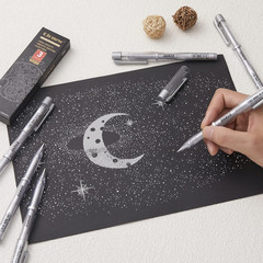 Silver Gel Pens, 1Mm Fine Point, Silver Gel Ink Pen Set for Artists, for Black P