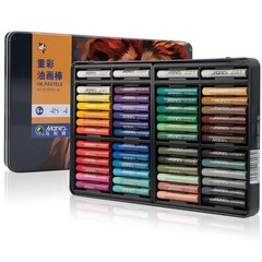 Oil Pastels Set, Tin 48 Colors + 4 Bonus White Sticks, Rich Pigments, Smooth …