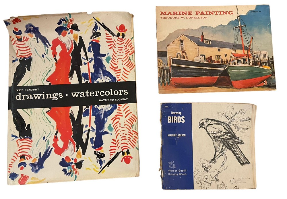 Lot Of 3 Art Books 1 Hardcover 2 Paperback Painting, Drawing, Watercolors