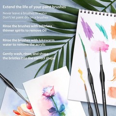 10Pcs Micro Paint Brushes Set with Triangular Handles – For Acrylic, Watercol…
