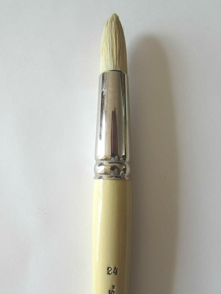 Premuim Artist Quality Chungking White Bristle Round Long Handle #24 Germany