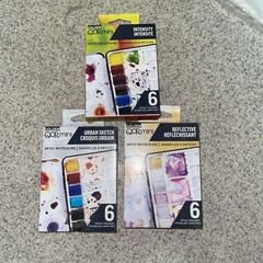 Golden • QoR Mini Artist Watercolor Set Multicolor 6 Half Pans – 3 Sets