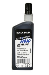 Koh-I-Noor Dye-Based Universal Drawing Ink 0.75 Oz. Bottle, 0.7 fl oz, Black