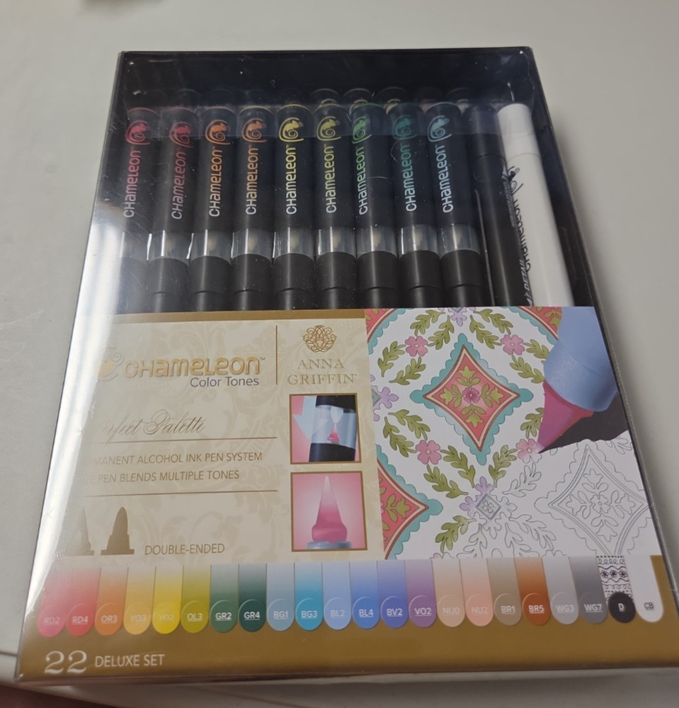 Anna Griffin Chameleon Color Tones Deluxe Set 22 Alcohol Ink Markers Double End