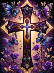 croshom Cross Diamond Art Kits for Adults-DIY 11.8×15.7 in(30×40 cm),