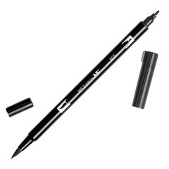 56622 Dual Brush Pen Art Marker, N25 – Lamp Black, 1-Pack. Blendable, Brush a…
