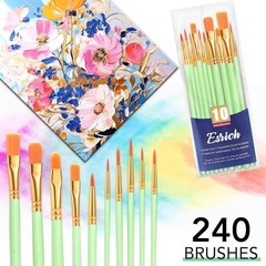 Paint Brushes Set 240 Pieces Acrylic Nylon Bristles for Watercolor Oil Painting