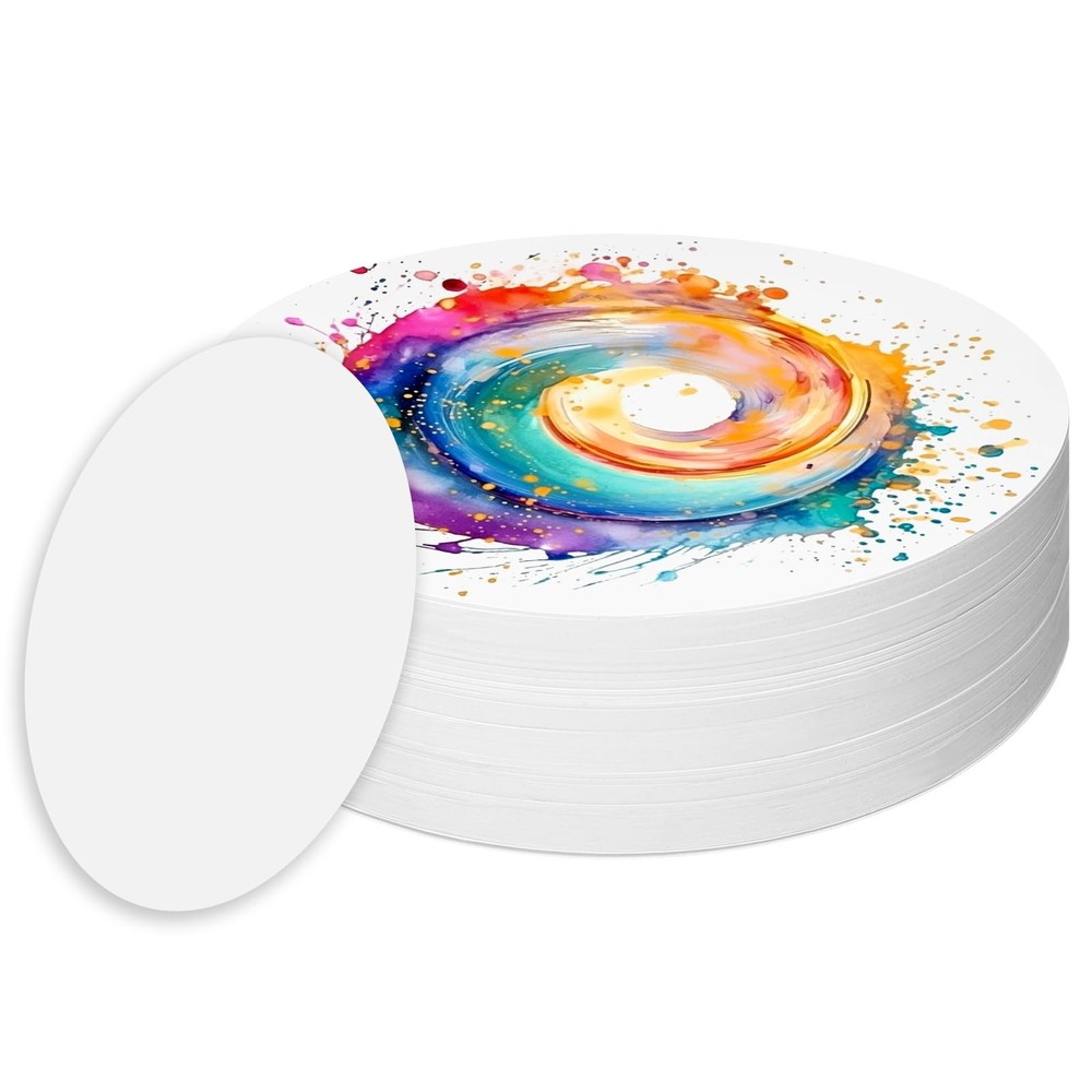Fullhawl 120 Pcs Circle Round Papers White Cardboard 6.1 Inches,