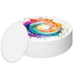 Fullhawl 120 Pcs Circle Round Papers White Cardboard 6.1 Inches,