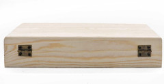 Plain Unfinished Wood Pencil Box, Unpainted Rectangle DIY Artist Tool and Brush