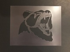 Bear #1 Stencil 10mm or 7mm Thick, Black, Brown, Polar, Grizzly